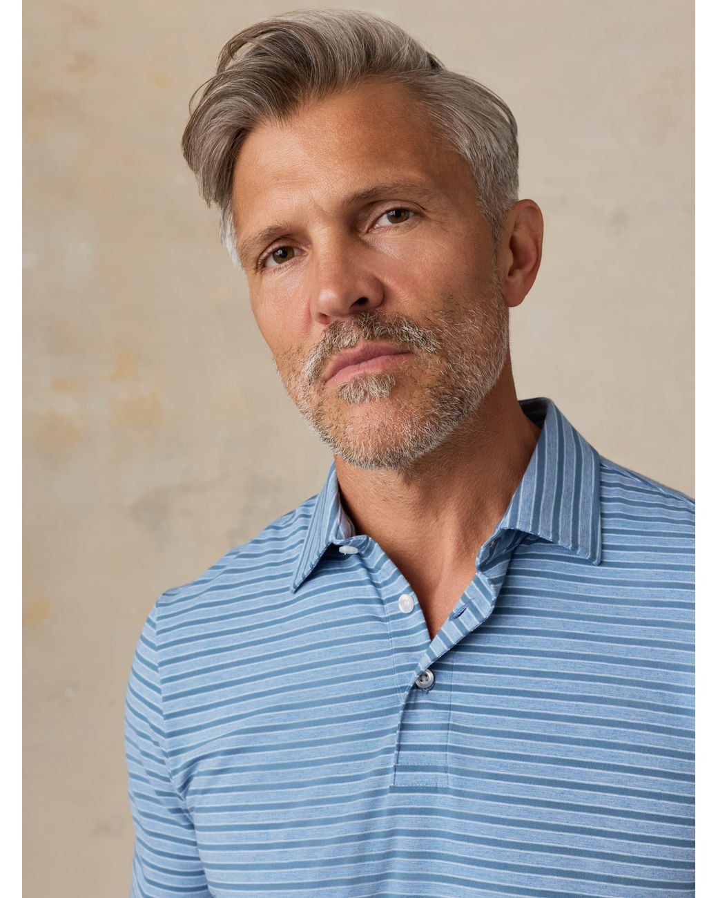 Faherty Brand Blue Short-Sleeve Movement Polo Shirt for men