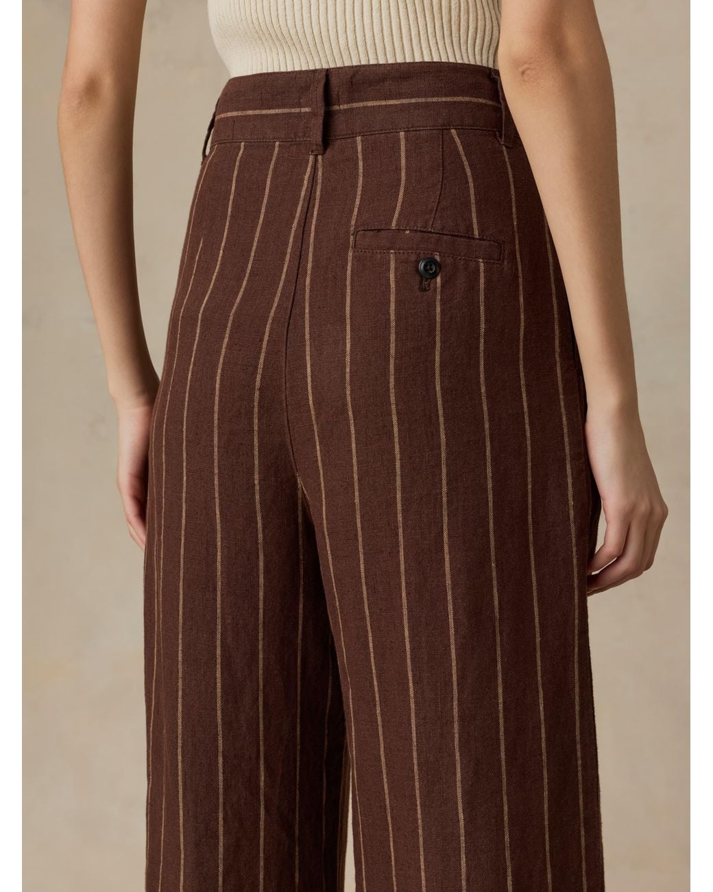 Faherty Brand Brown Sun Strider Linen Pleated Pants