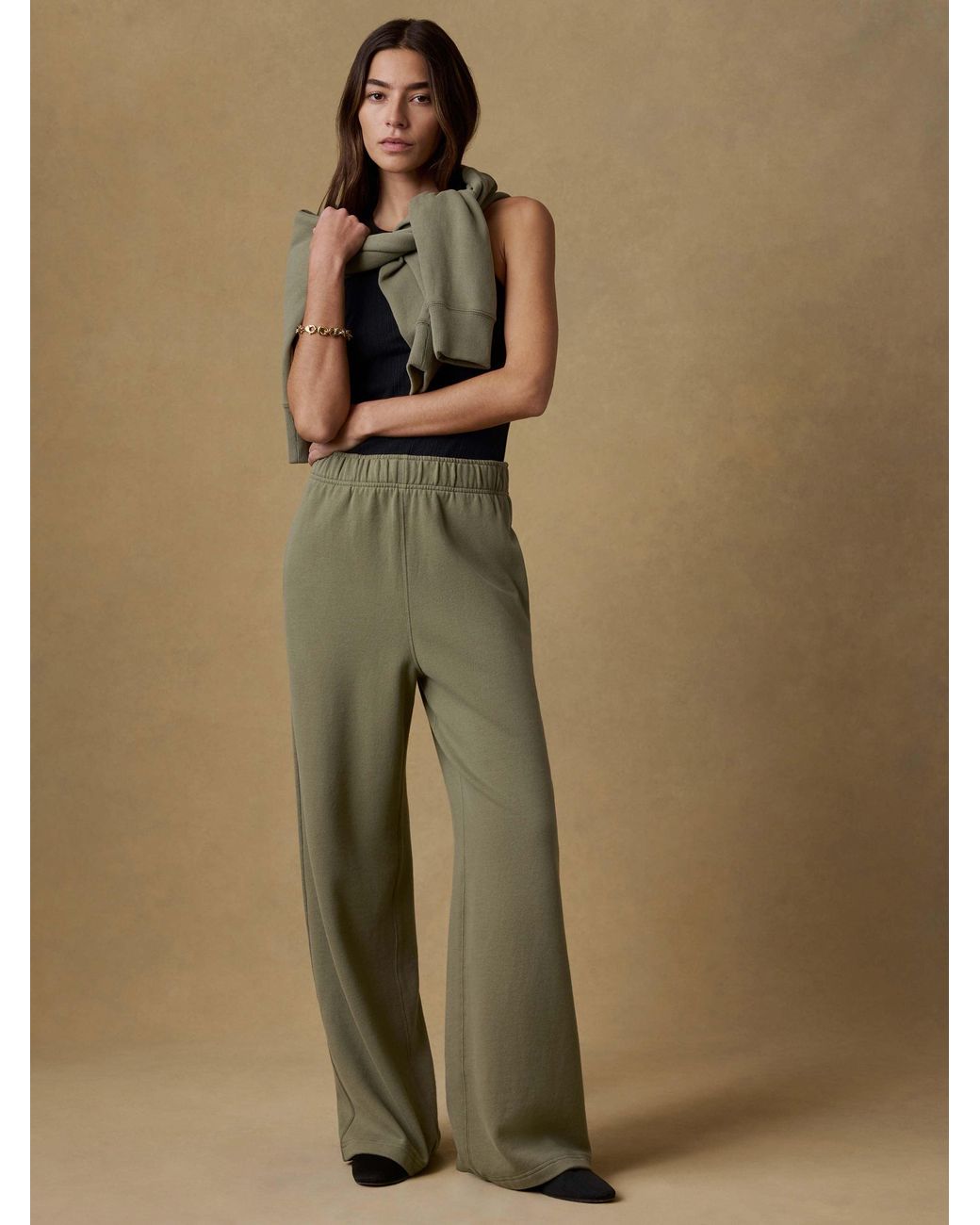 Faherty Brand Natural High Standard Fleece Wide Leg Sweatpant