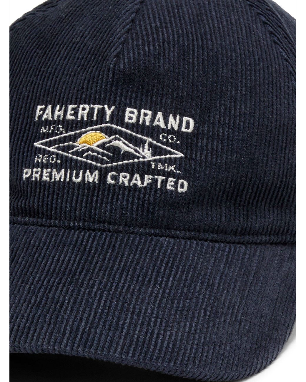 Faherty Brand Blue Corduroy Patch Hat for men