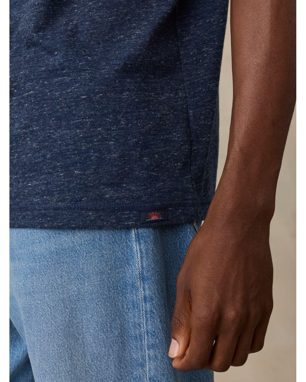 Faherty Brand Blue Short-Sleeve Breeze Henley T-Shirt for men