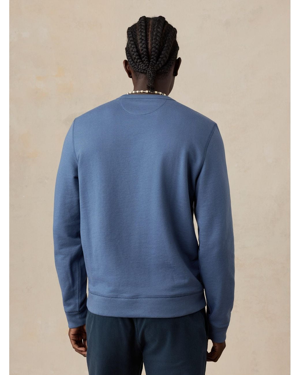 Faherty Brand Blue French Terry Crewneck for men