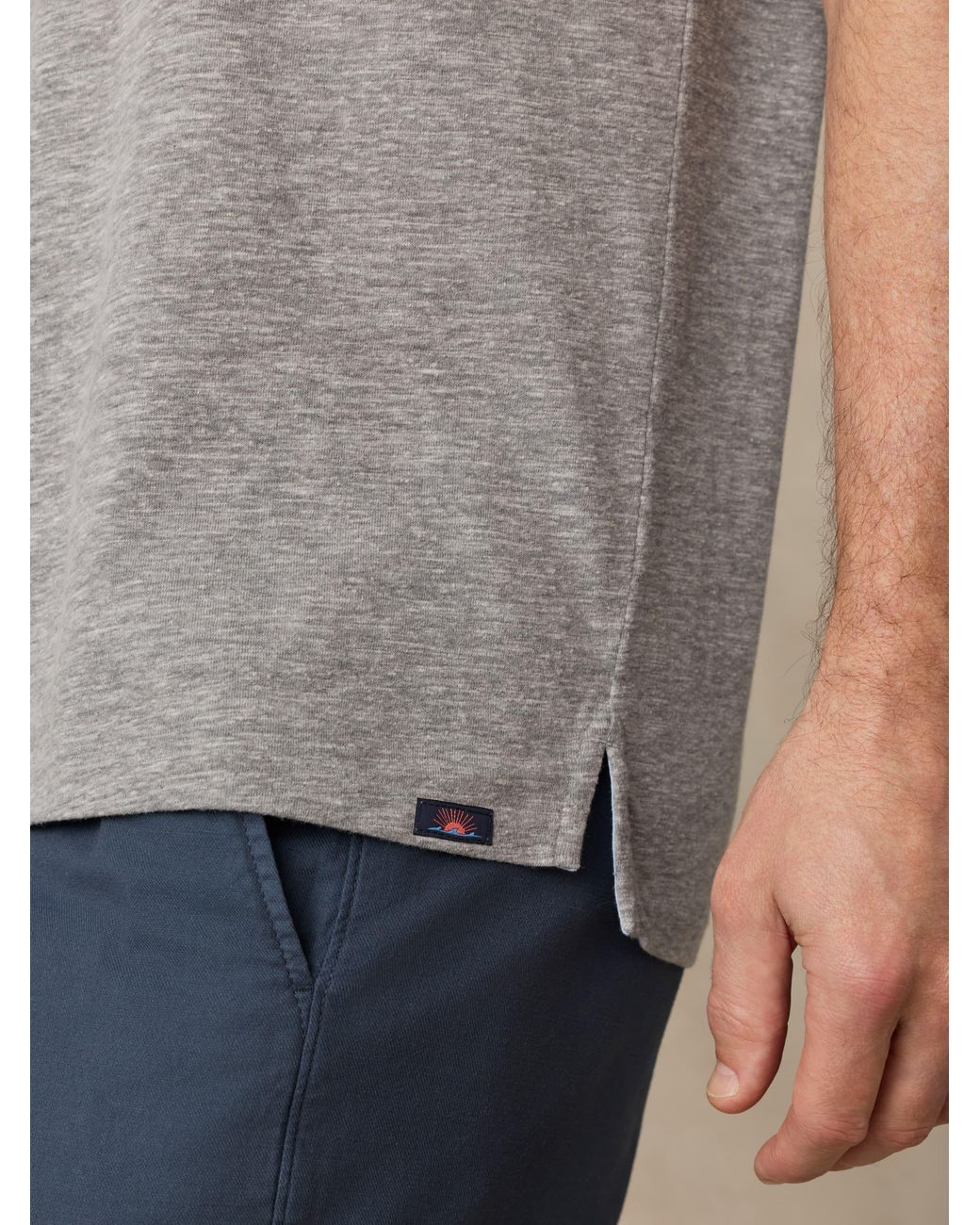 Faherty Brand Gray Short-Sleeve Breeze Polo Shirt for men
