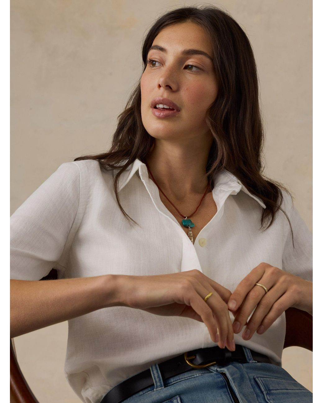 Faherty Brand Natural Tried & True Chambray Shirt