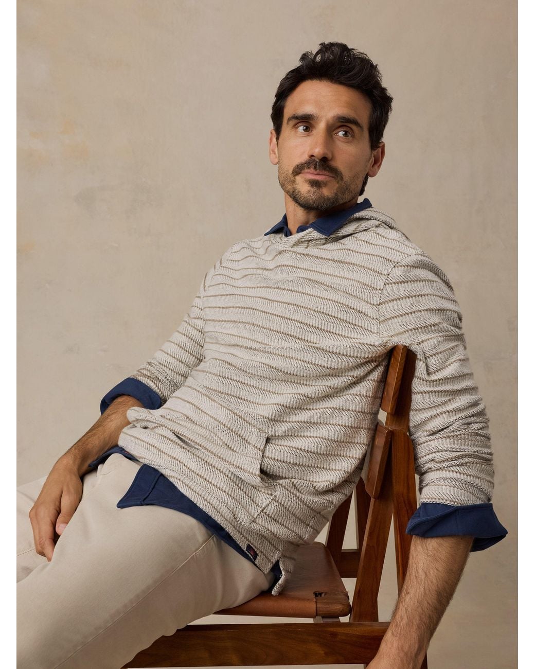 Faherty Brand Natural Whitewater Hoodie for men