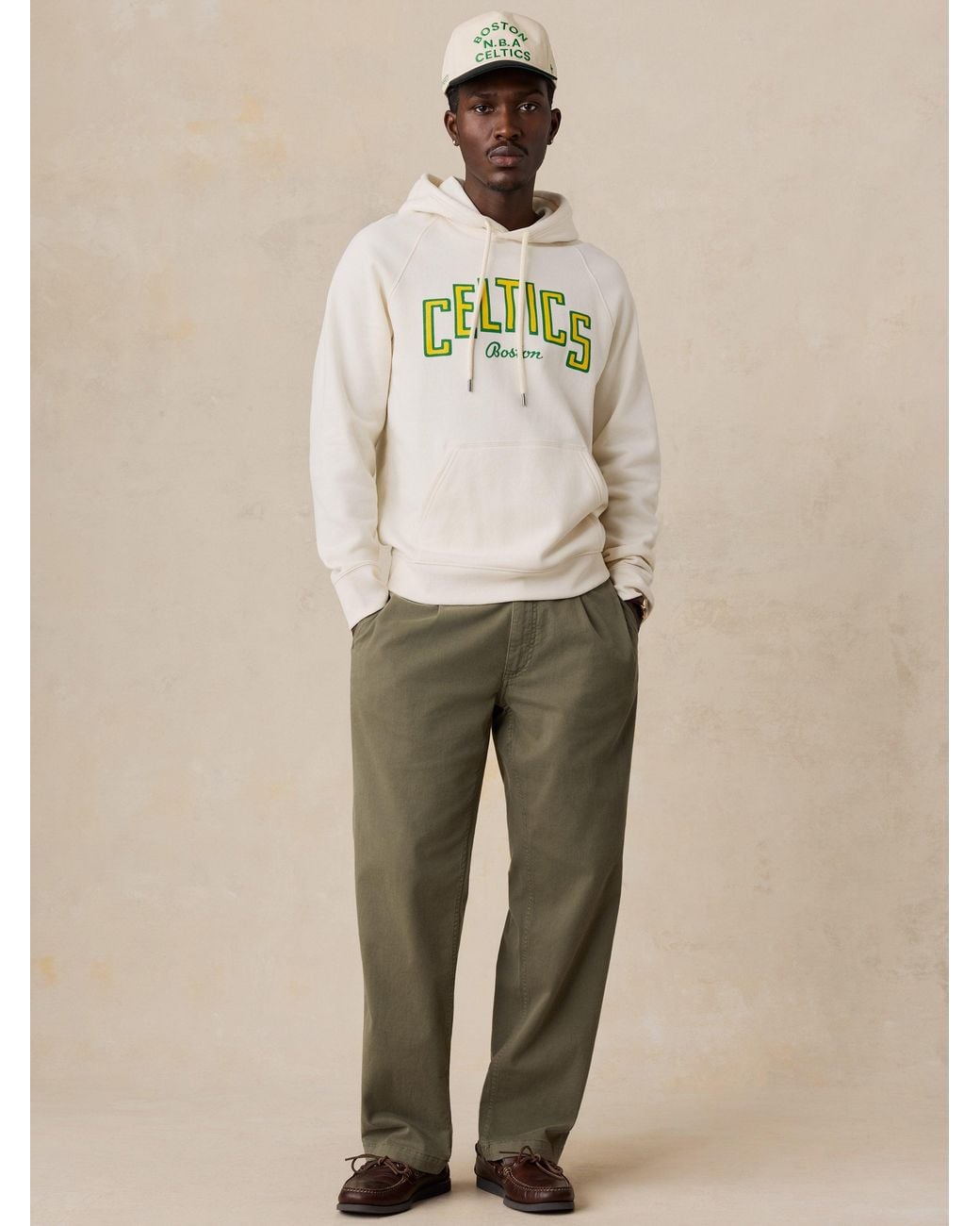 Faherty Boston Celtics High Standard Fleece Hoodie in Natural for Men ...