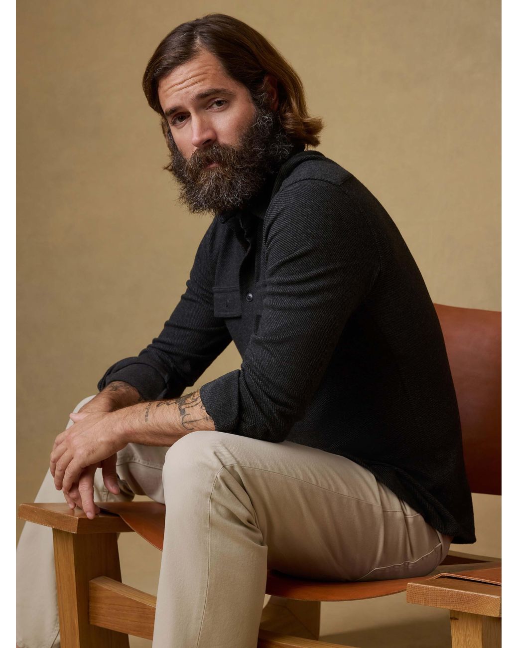Faherty Brand Black Legend Sweater Shirt for men