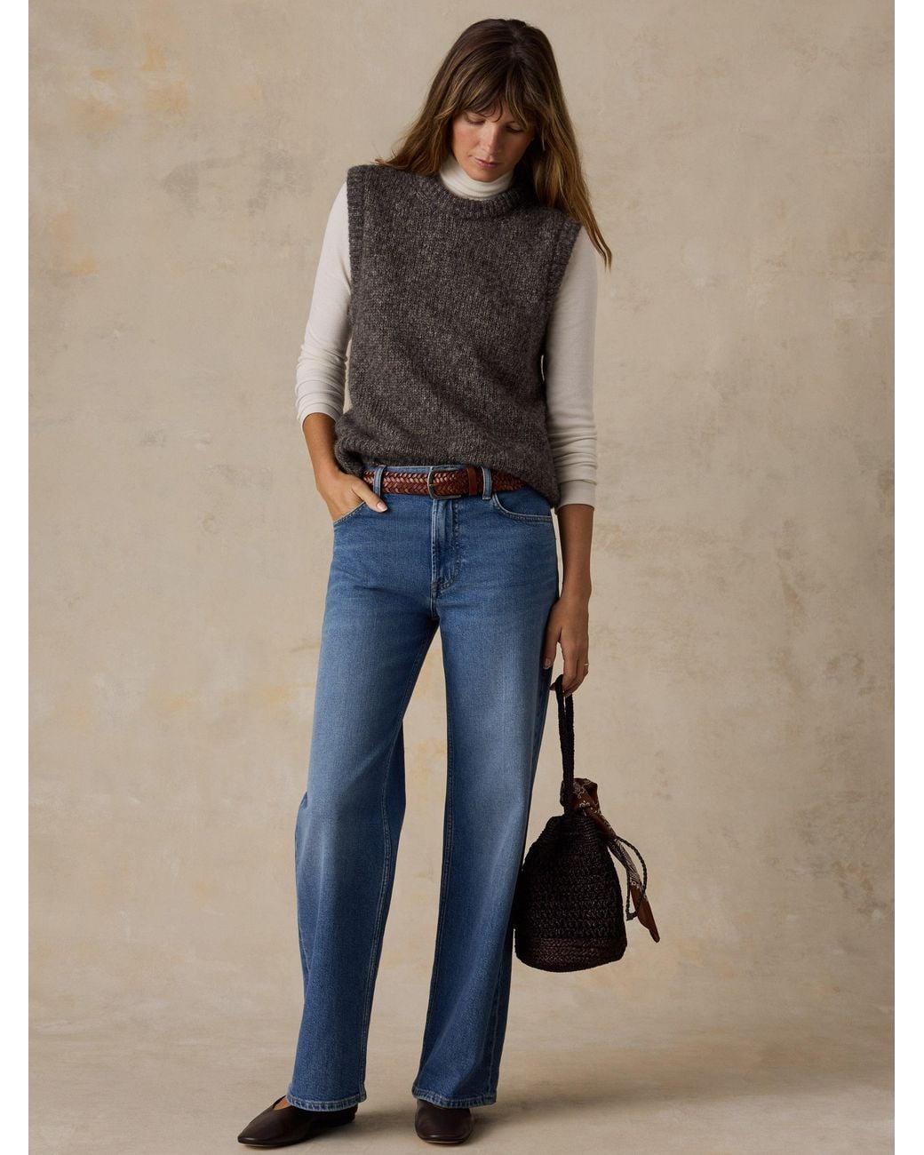 Faherty Brand Blue Après Alpaca Relaxed Vest