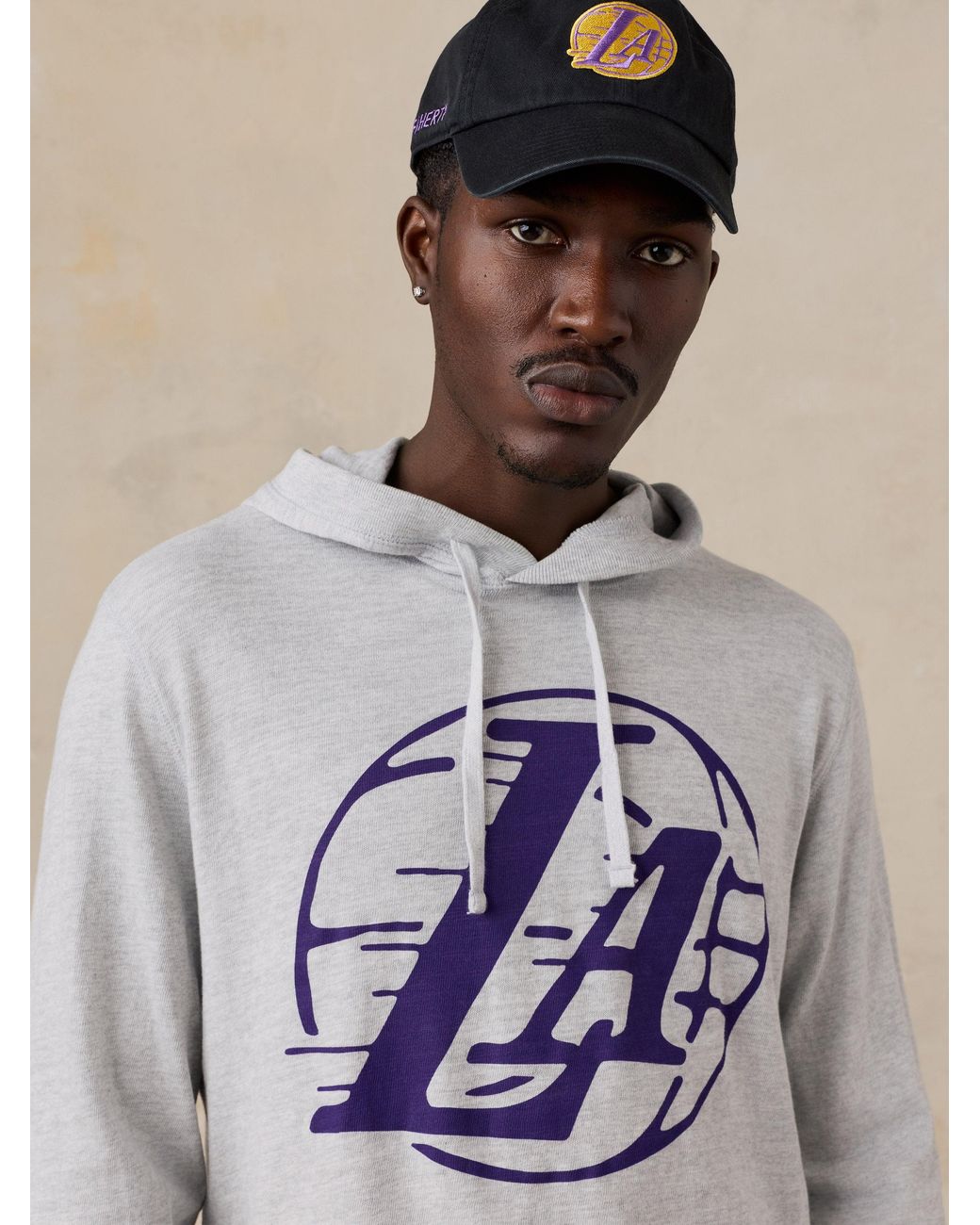 Faherty Brand Natural Los Angeles Lakers Sunwashed Organic Hoodie for men