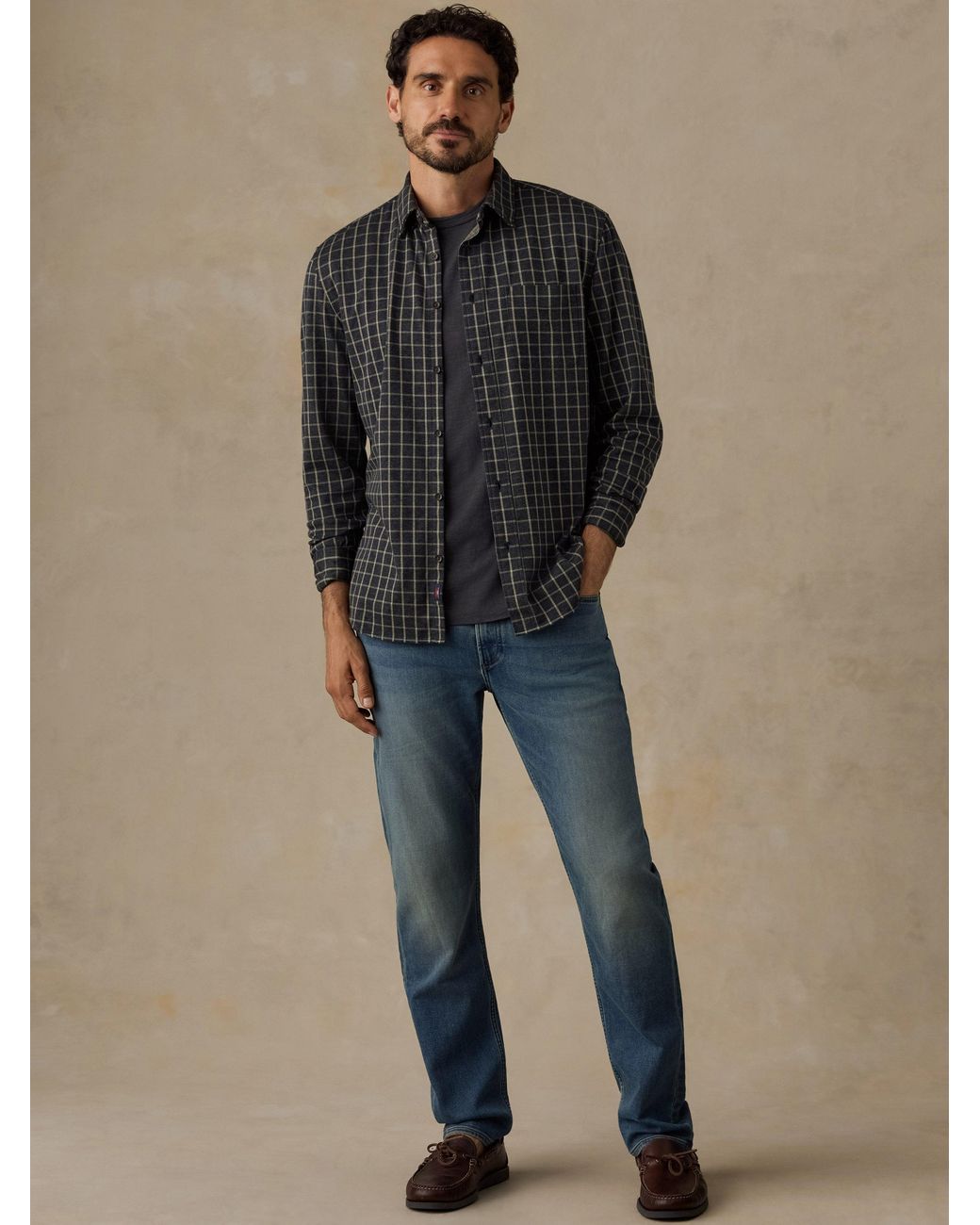 Faherty Brand Brown Coastline Knit Shirt for men