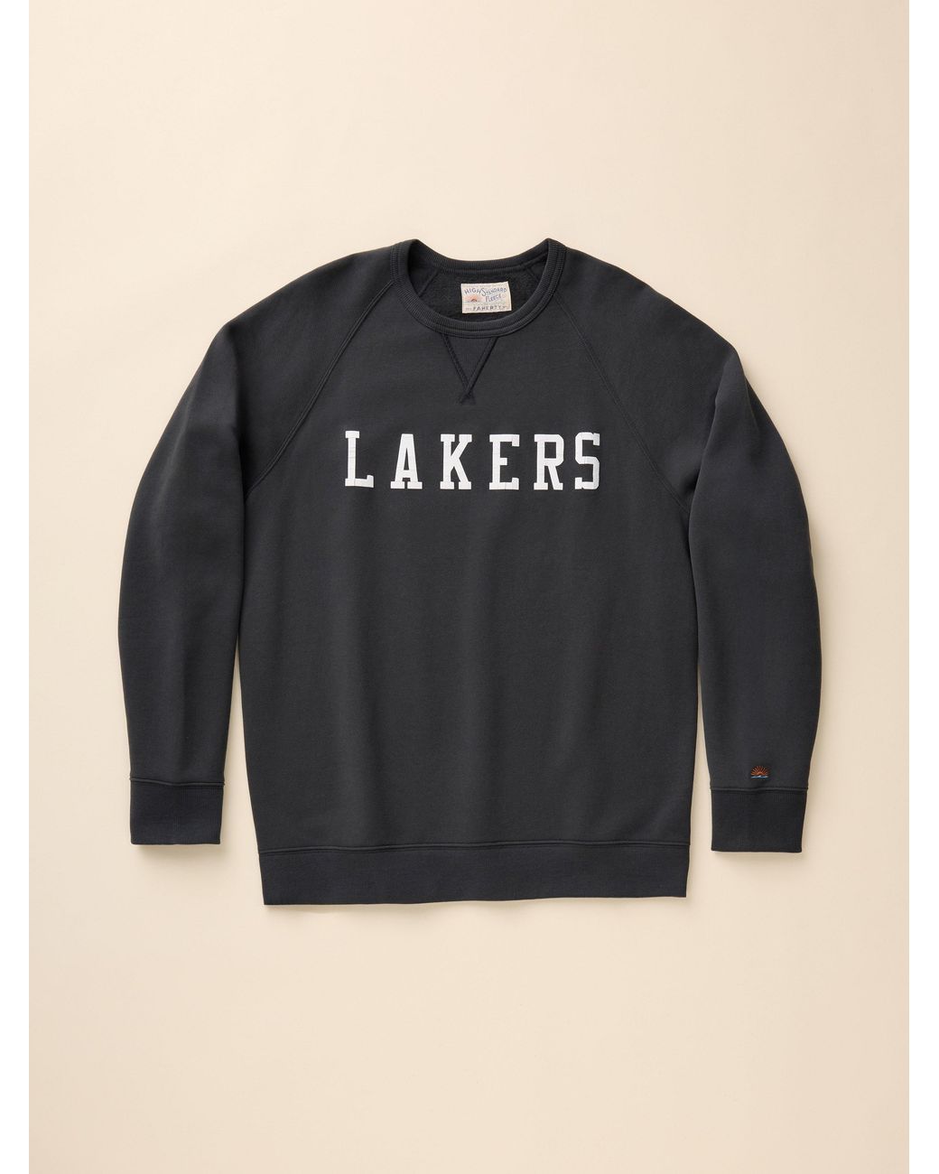 Faherty Brand Black Los Angeles Lakers High Standard Fleece Crew for men