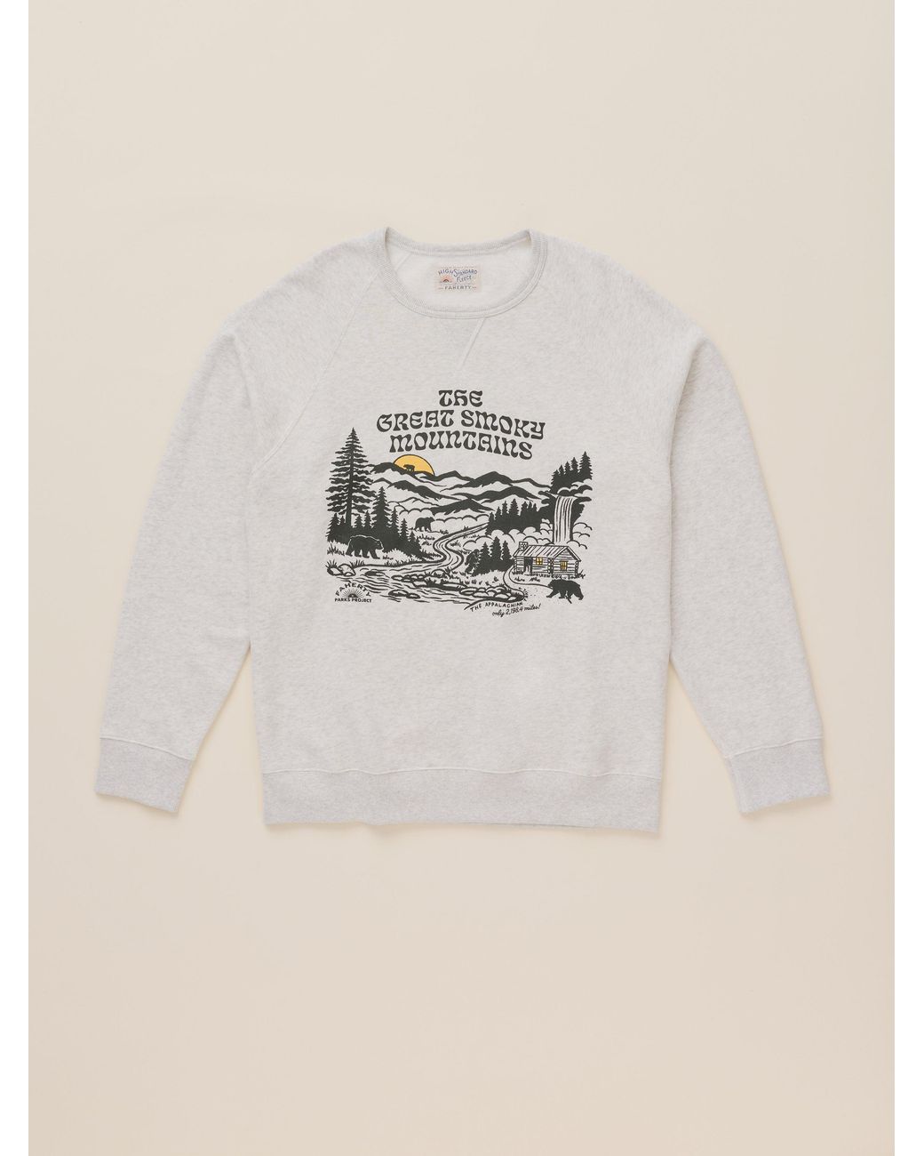 Faherty Brand Natural X Parks Project Great Smoky Mountains High Standard Fleece Crewneck for men