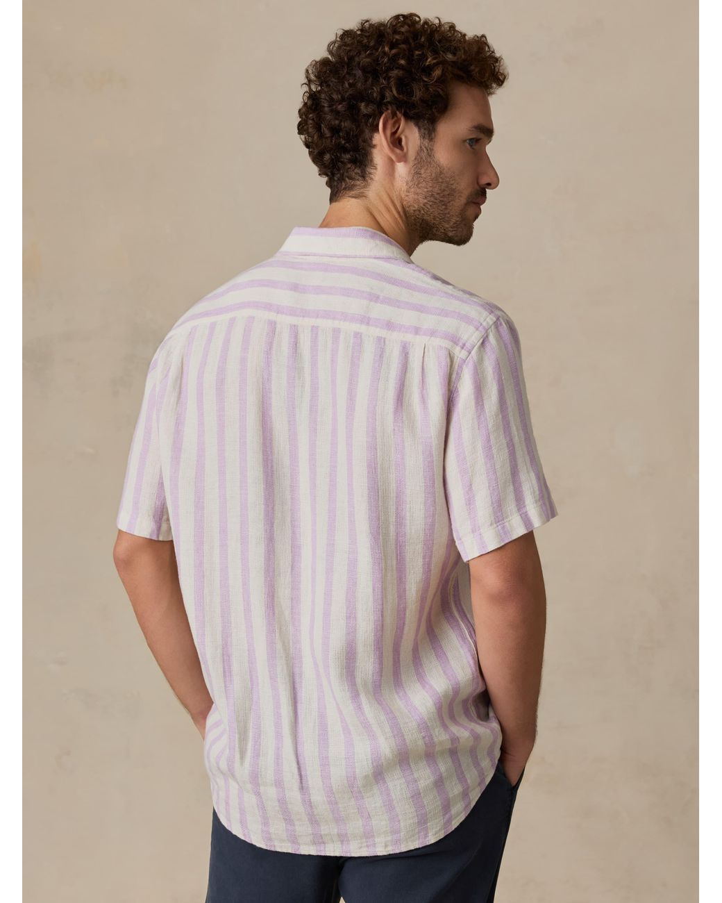 Faherty Brand Natural Short-Sleeve Palma Linen Shirt for men