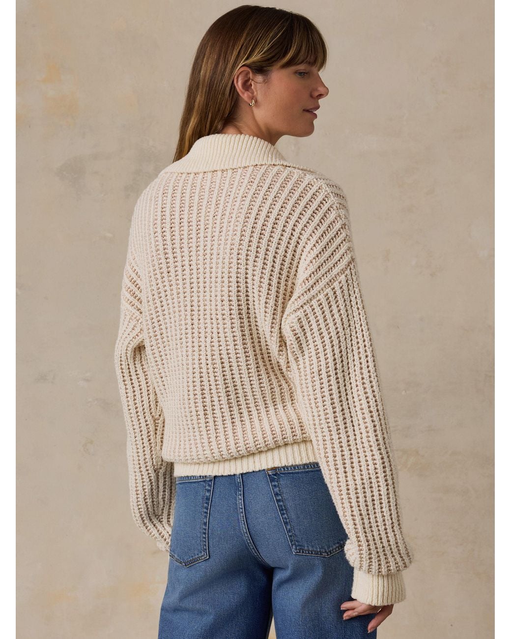 Faherty Brand Natural Heirloom Cotton Sweater Polo