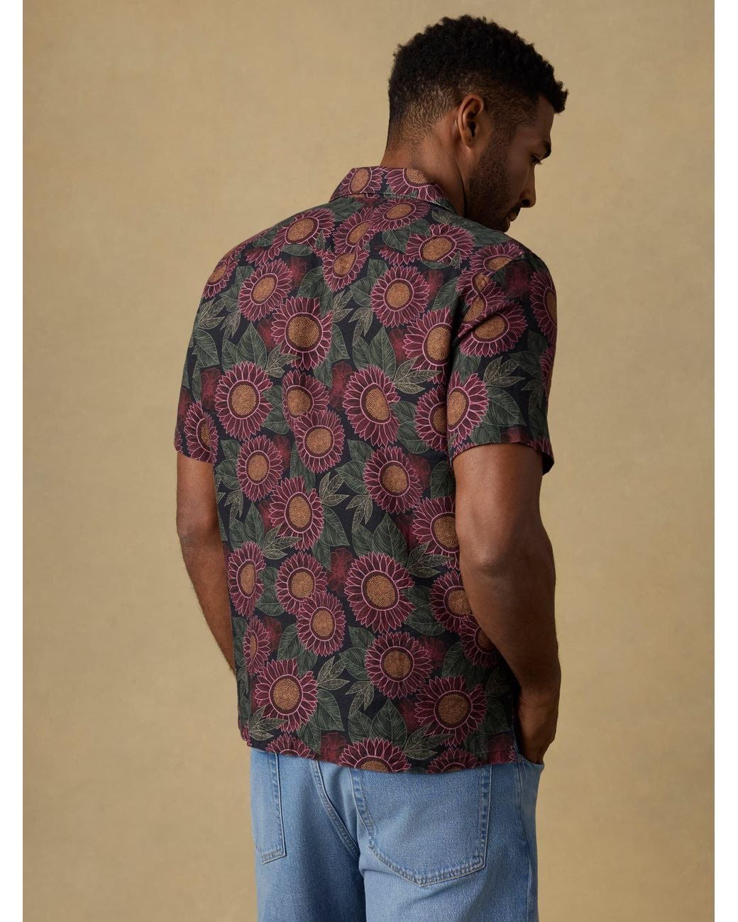 Faherty Brand Brown Short-Sleeve Reserve Basque Camp Shirt for men