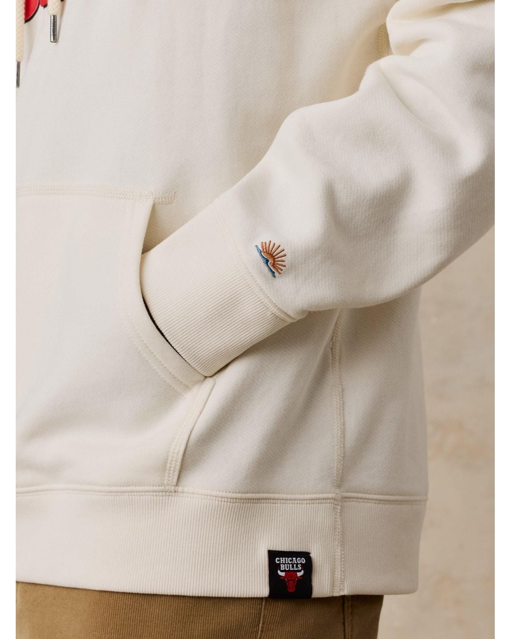 Faherty Brand Natural Chicago Bulls High Standard Fleece Hoodie for men