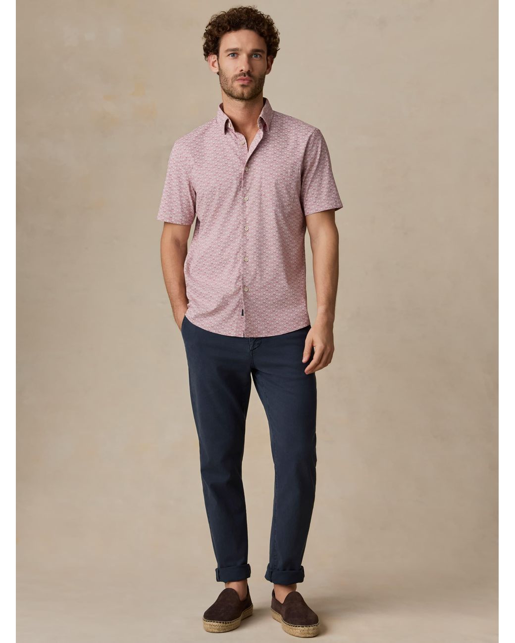Faherty Brand Natural Short-Sleeve Movement Monterey Shirt for men