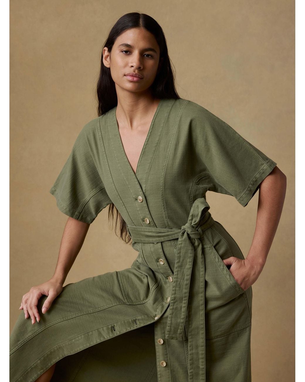 Faherty Brand Blue Soft Stretch Camille Dress