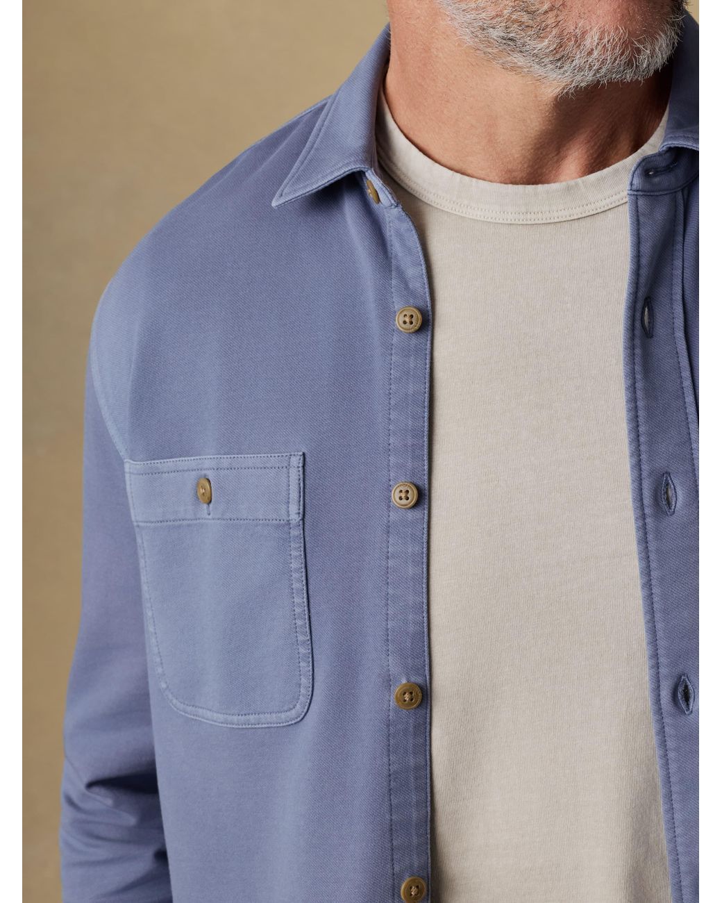 Faherty Brand Blue Field Knit Shirt for men
