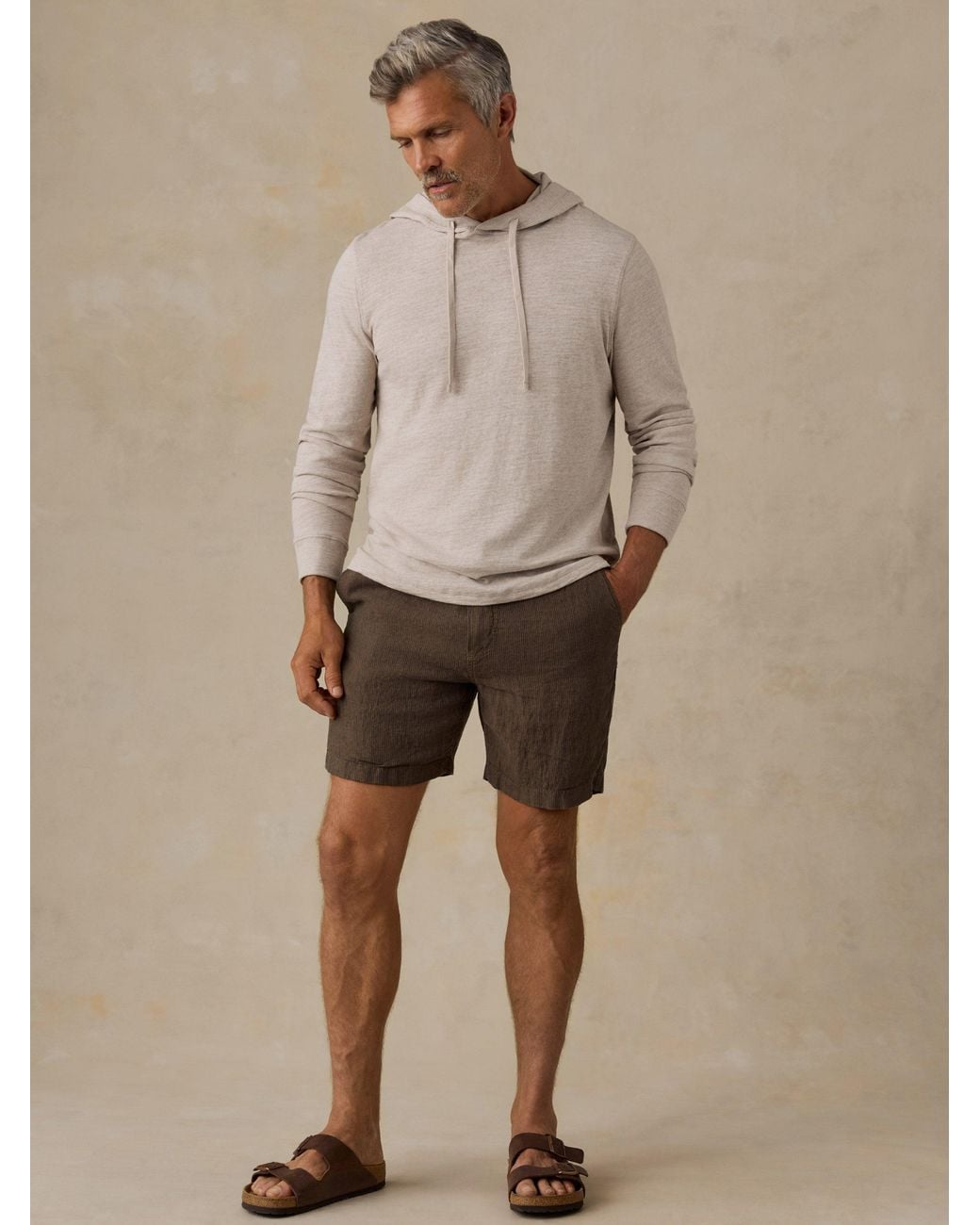 Faherty Brand Natural Sunwashed Organic Hoodie (Tall) for men