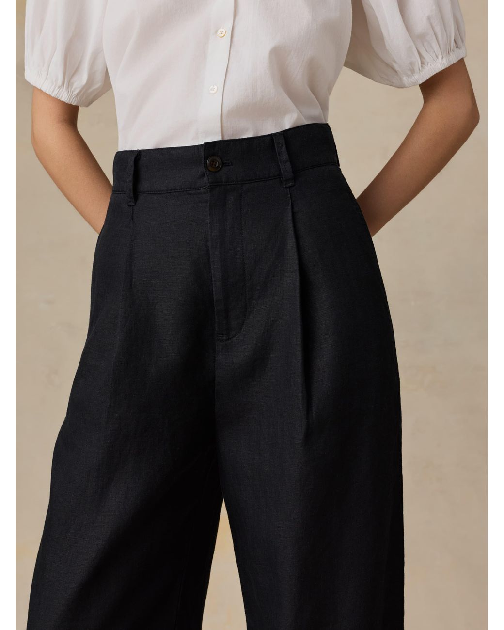 Faherty Brand Natural Sun Strider Linen Pleated Pants