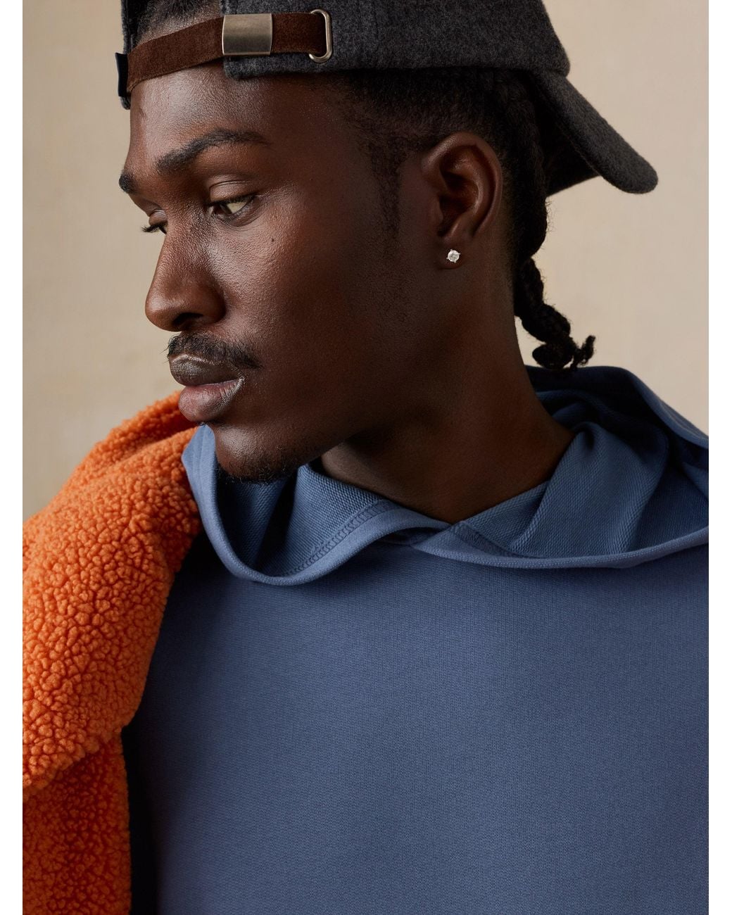 Faherty Brand Blue French Terry Hoodie for men