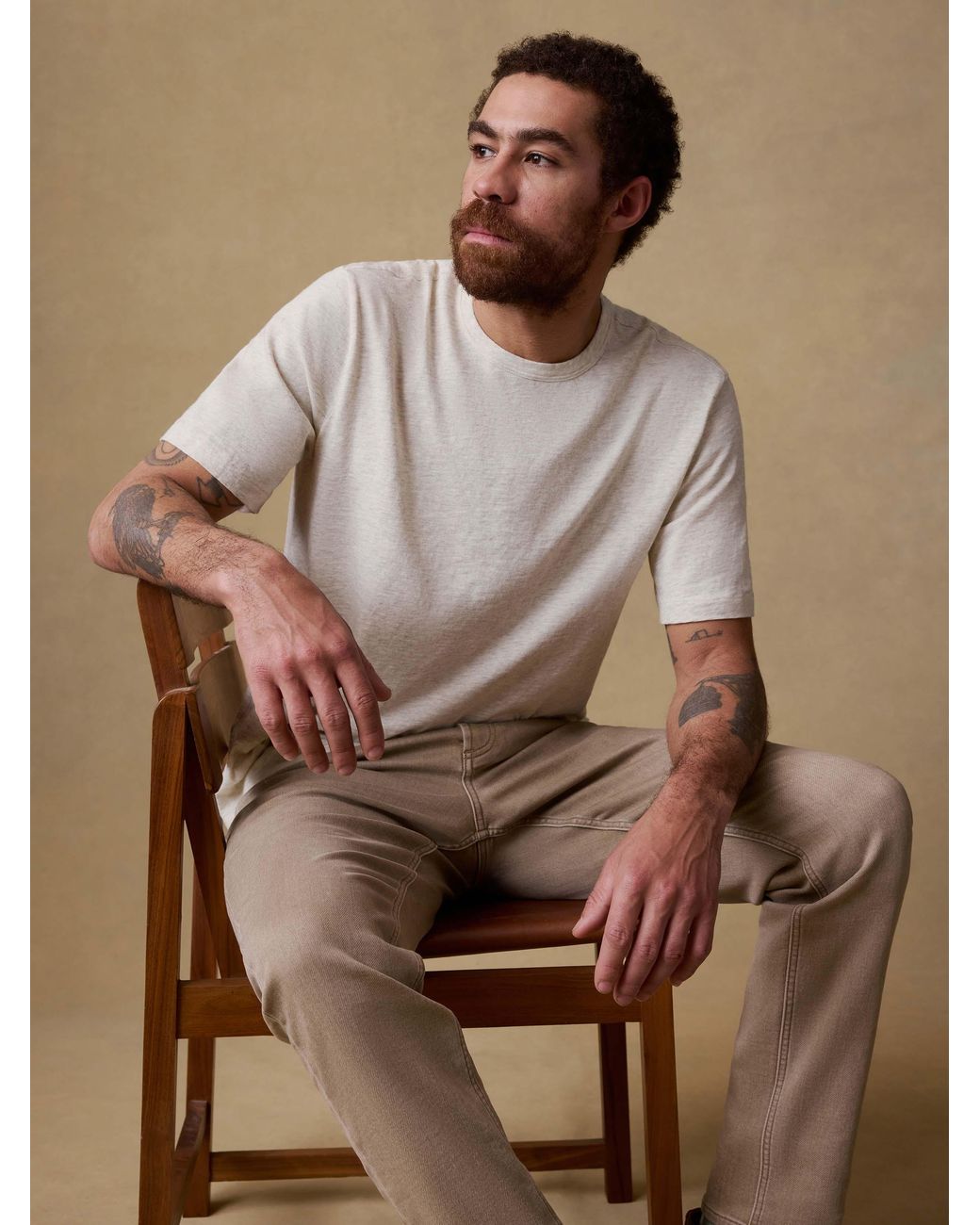 Faherty Brand Natural Sunwashed Regenerative T-Shirt for men