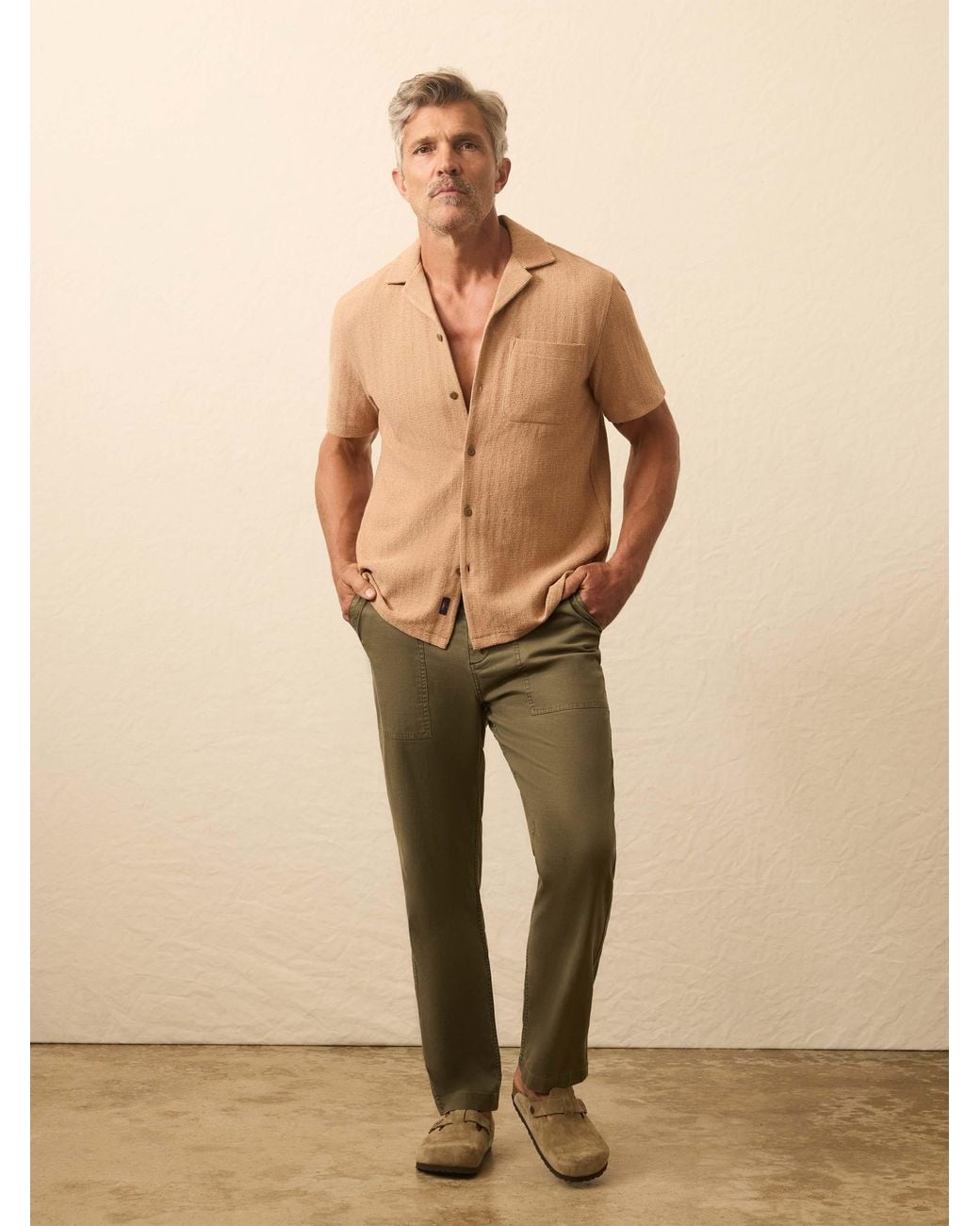 Faherty Brand Natural Dune Utility Pants for men