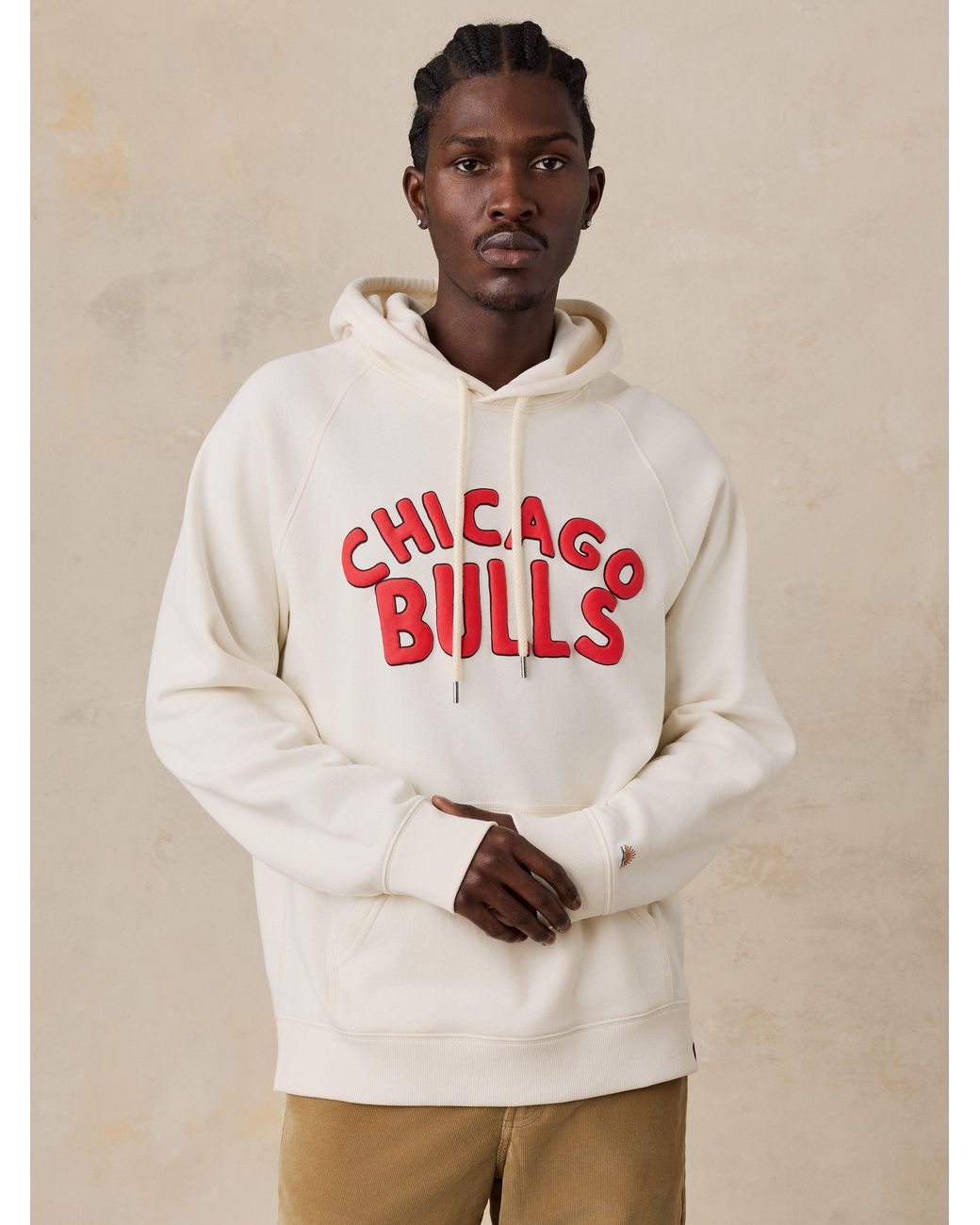 Faherty Brand Natural Chicago Bulls High Standard Fleece Hoodie for men