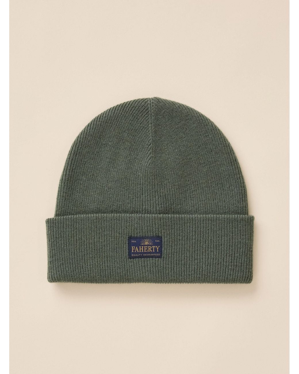 Faherty Brand Green Essential Beanie