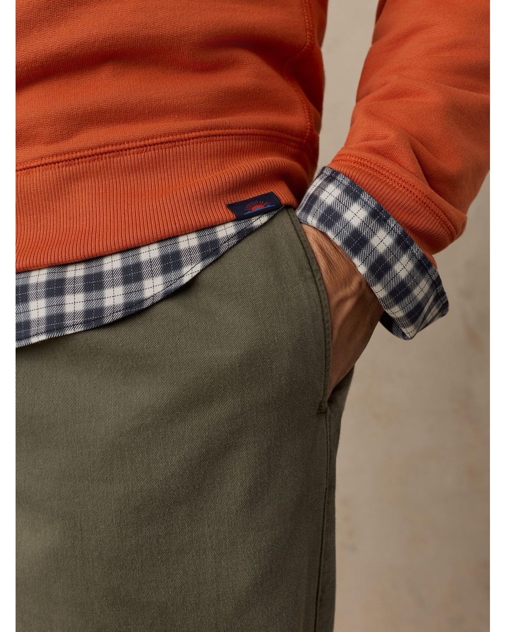 Faherty Brand Orange French Terry Crewneck for men