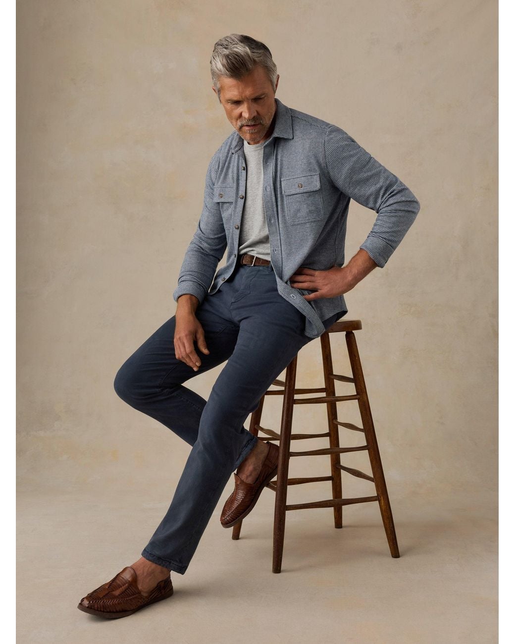 Faherty Brand Blue Coastline Chino Pants for men
