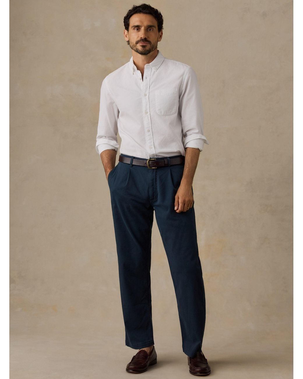 Faherty Brand Natural Laundered Oxford Shirt for men