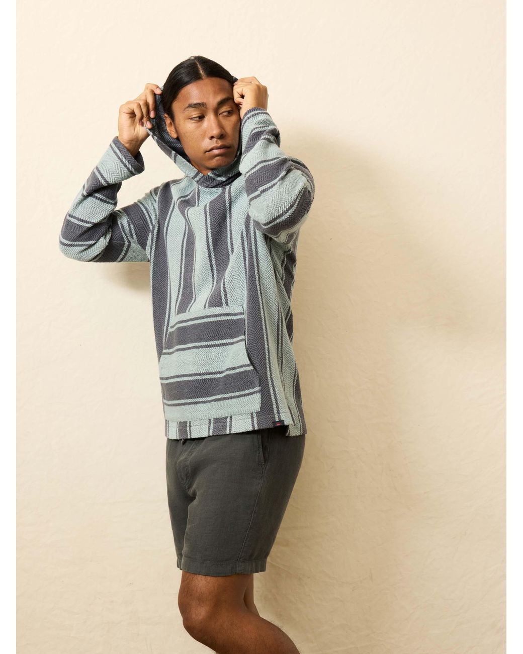 Faherty Brand Blue Whitewater Hoodie for men