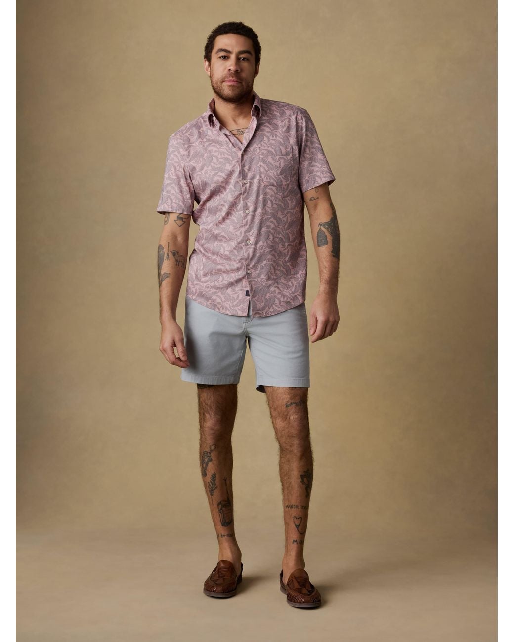 Faherty Brand Brown Short-Sleeve Movement Monterey Shirt for men