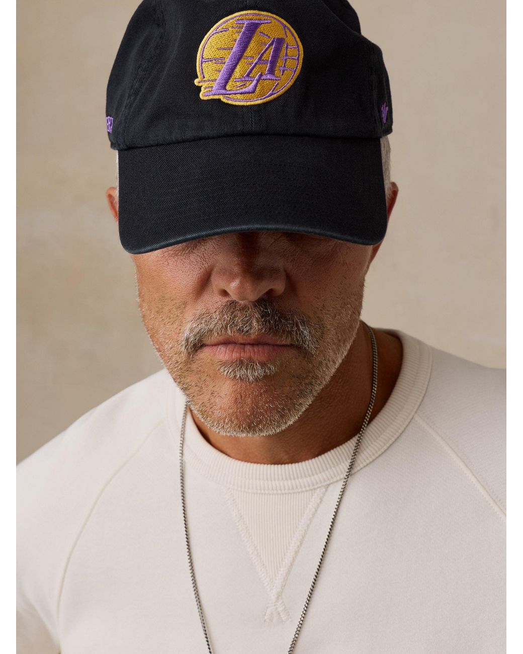 Faherty Brand Natural Los Angeles Lakers High Standard Fleece Crew for men