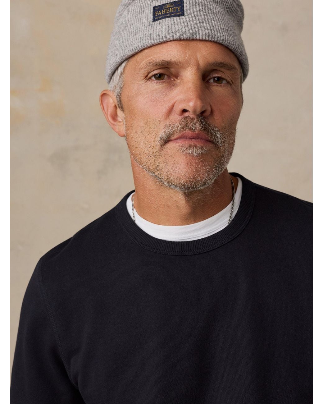 Faherty Brand Blue French Terry Crewneck for men