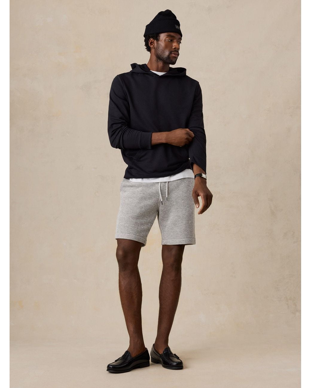 Faherty Brand Black French Terry Hoodie for men