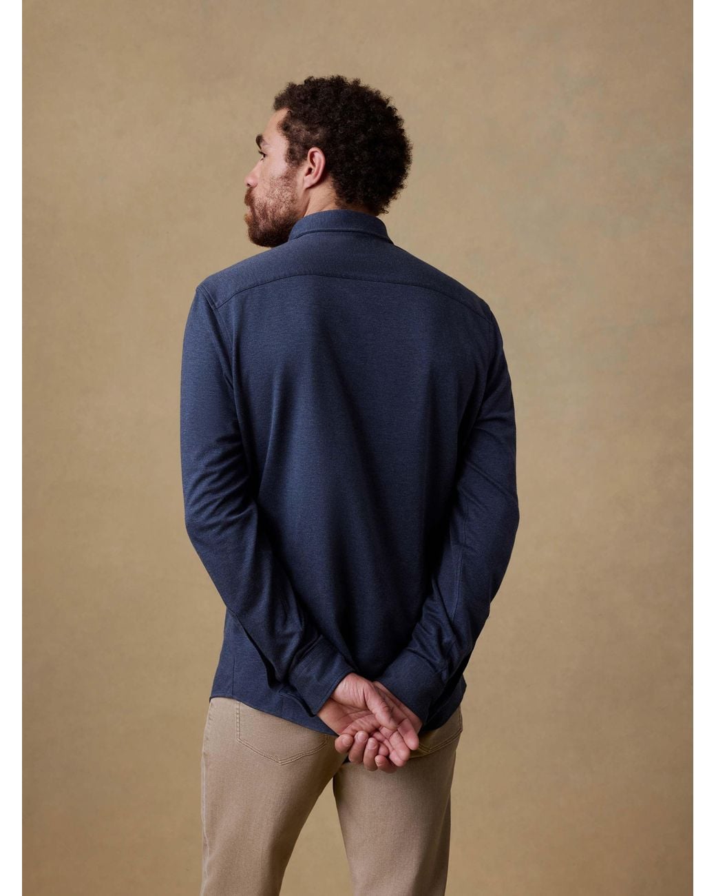 Faherty Brand Blue Coastline Knit Shirt for men