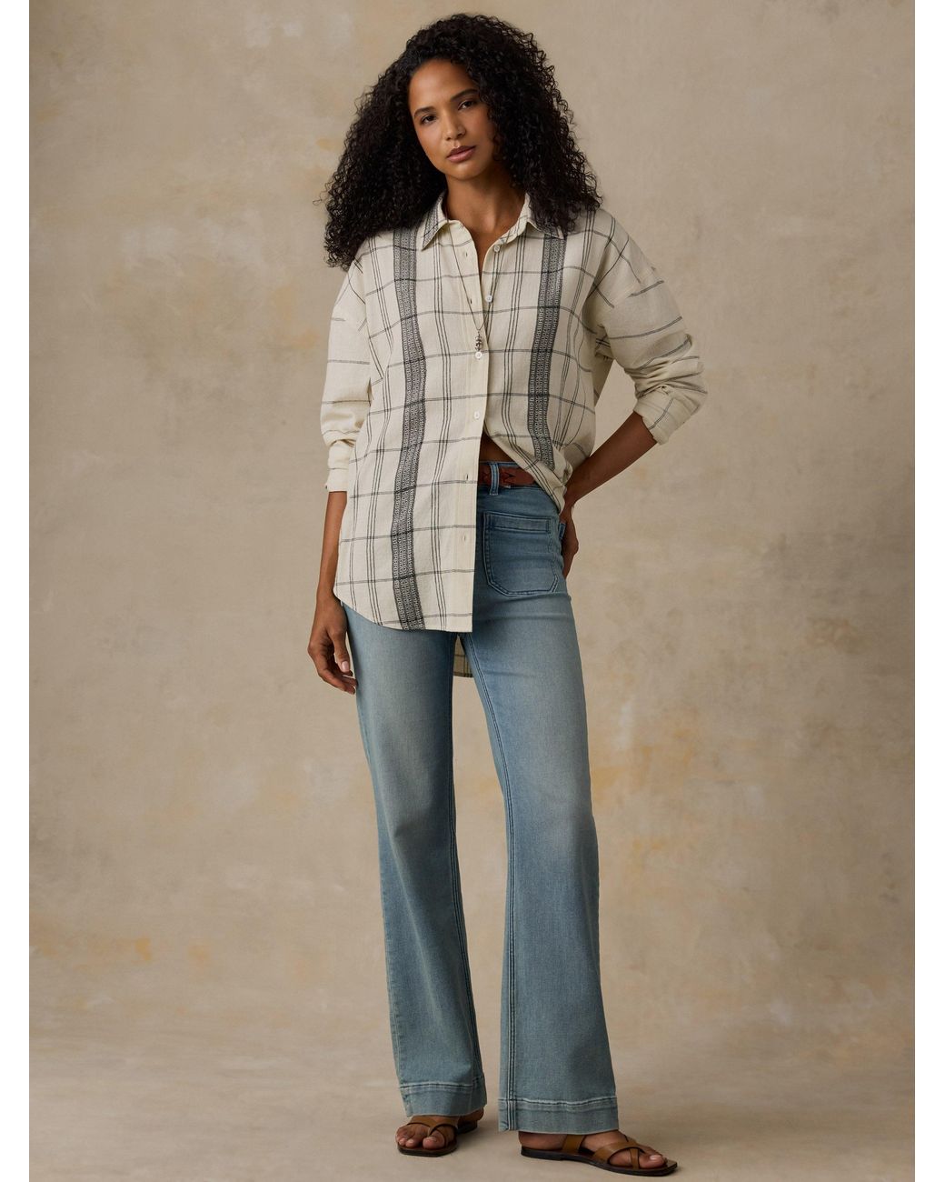 Faherty Brand Brown Textured Cotton Relaxed Shirt