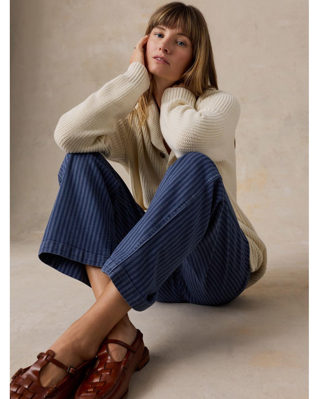 Faherty Brand Blue Topsail Utility Pants
