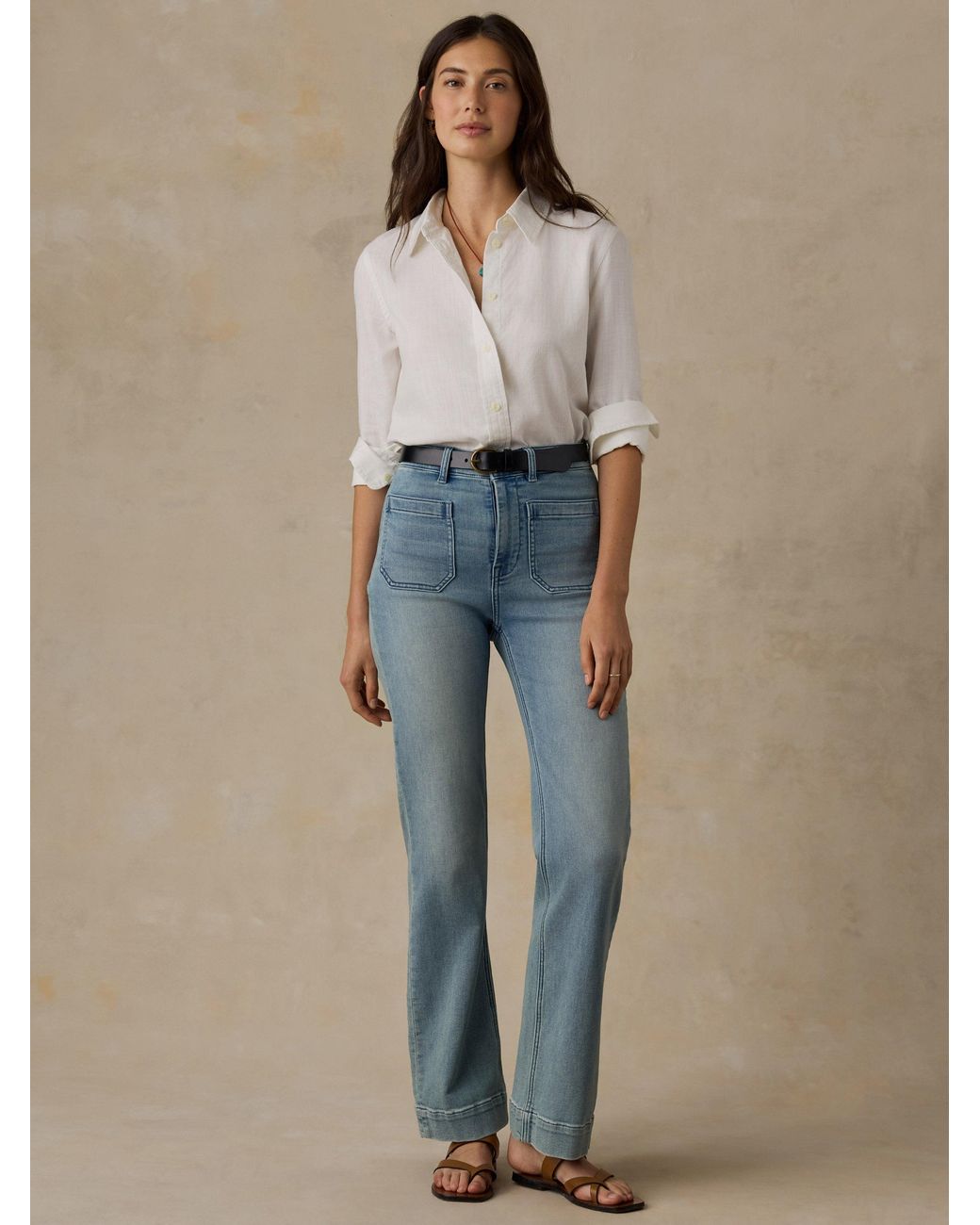 Faherty Brand Natural Tried & True Chambray Shirt
