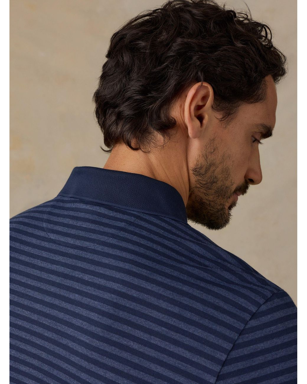 Faherty Brand Blue Short-Sleeve Movement Pique Polo Shirt for men
