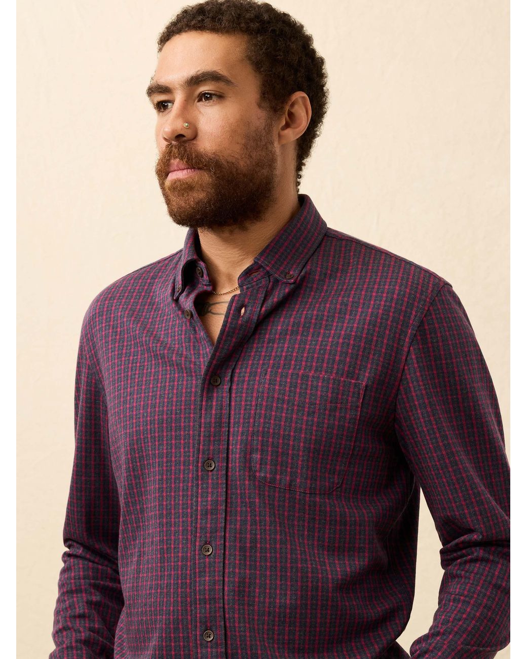 Faherty Brand Purple Coastline Knit Shirt for men