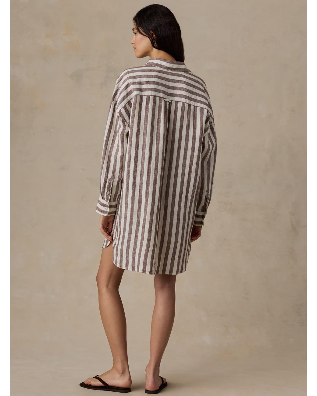 Faherty Brand Brown Laguna Linen Kova Shirtdress