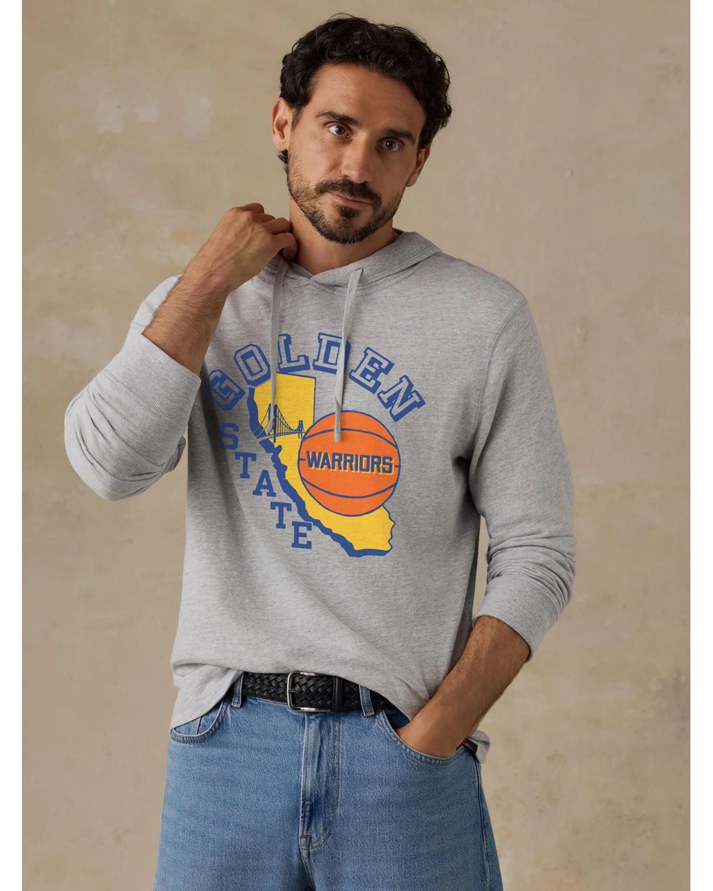 Faherty Brand Gray Golden State Warriors Sunwashed Organic Hoodie for men