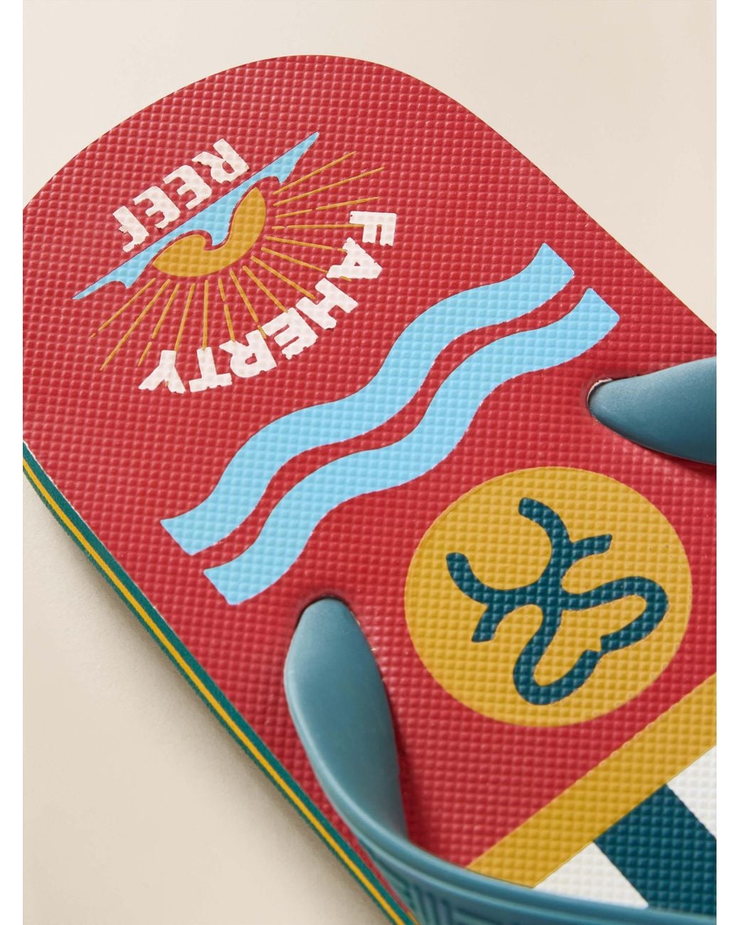 Faherty Brand Blue X Reef Surf Ghana Flip Flop Shoes for men
