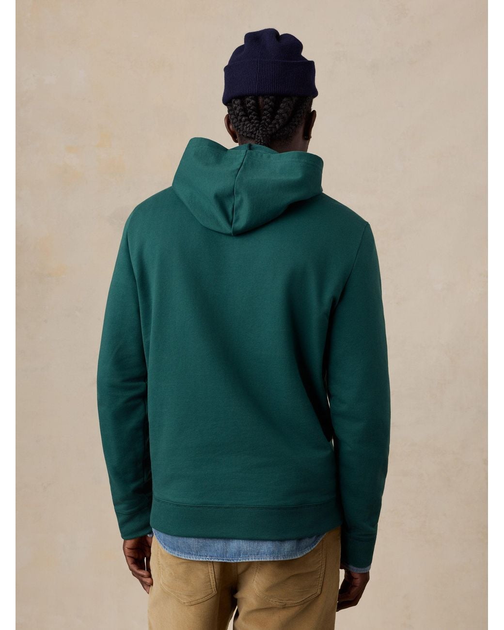 Faherty Brand Green French Terry Hoodie for men