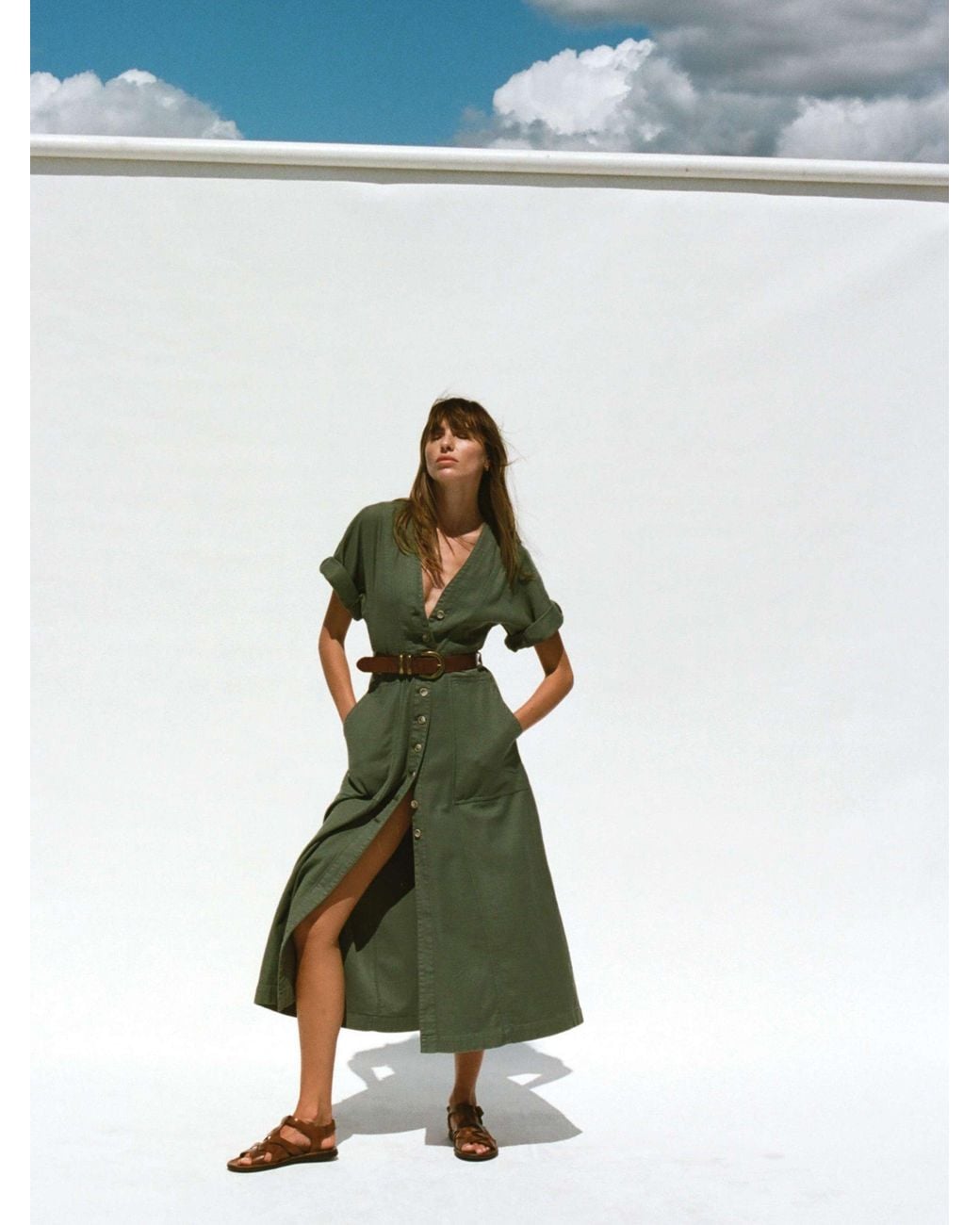 Faherty Brand Blue Soft Stretch Camille Dress