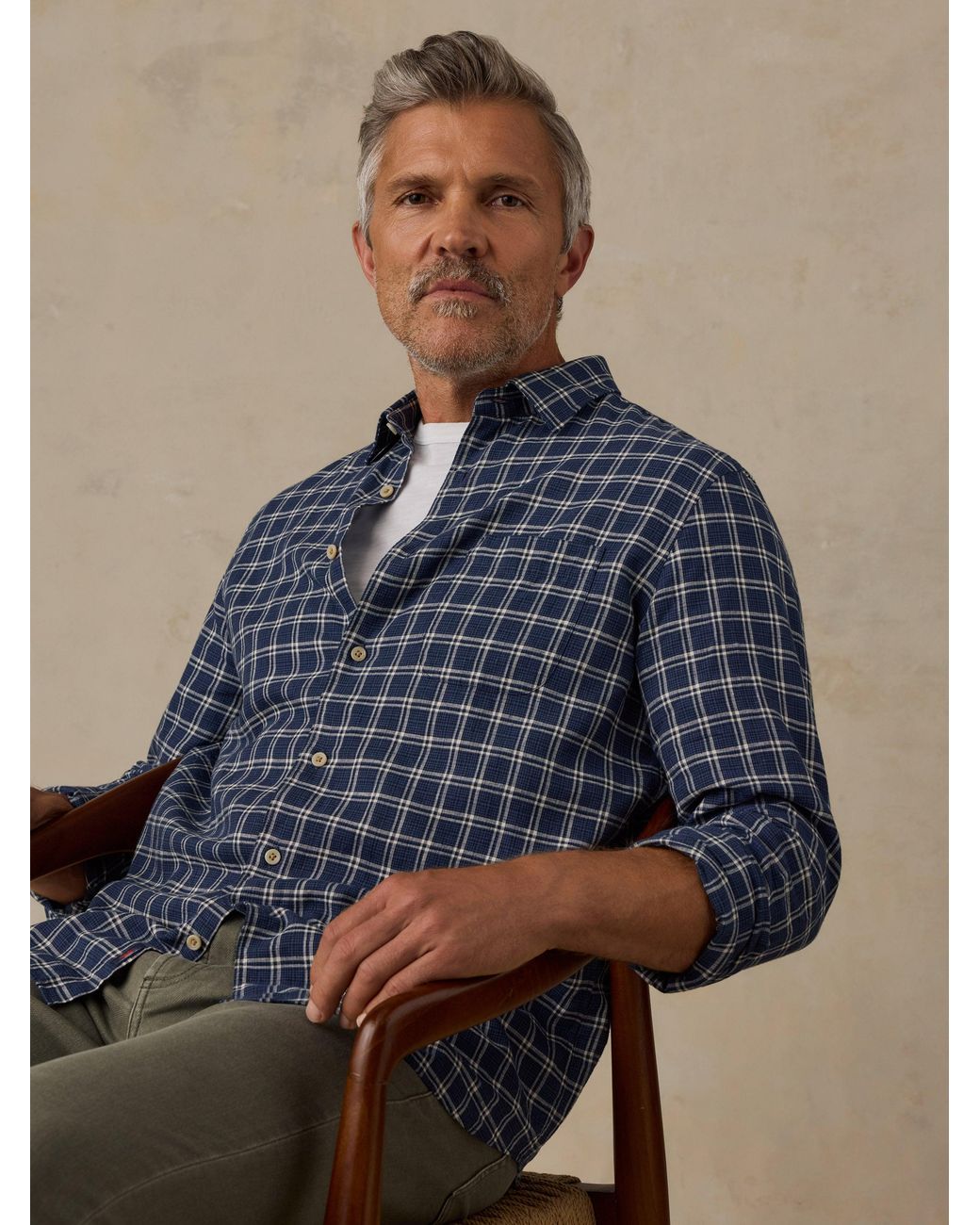 Faherty Brand Blue Palmetto Shirt for men